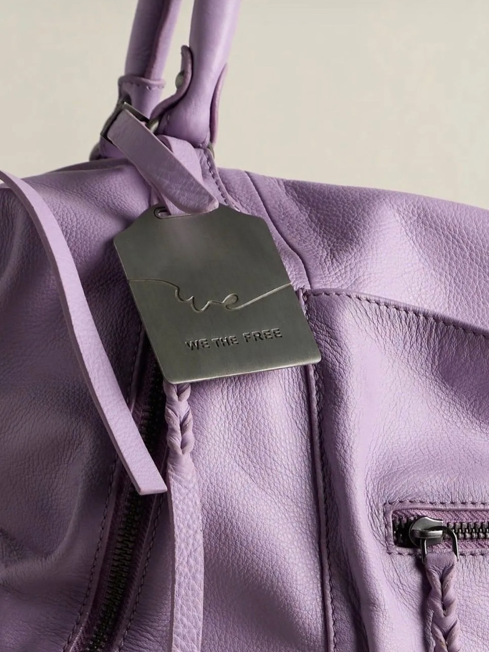 ICONIC! Sold Out! FREE PEOPLE WE THE FREE BIG EMERSON TOTE LILAC NEW - Picture 3 of 6